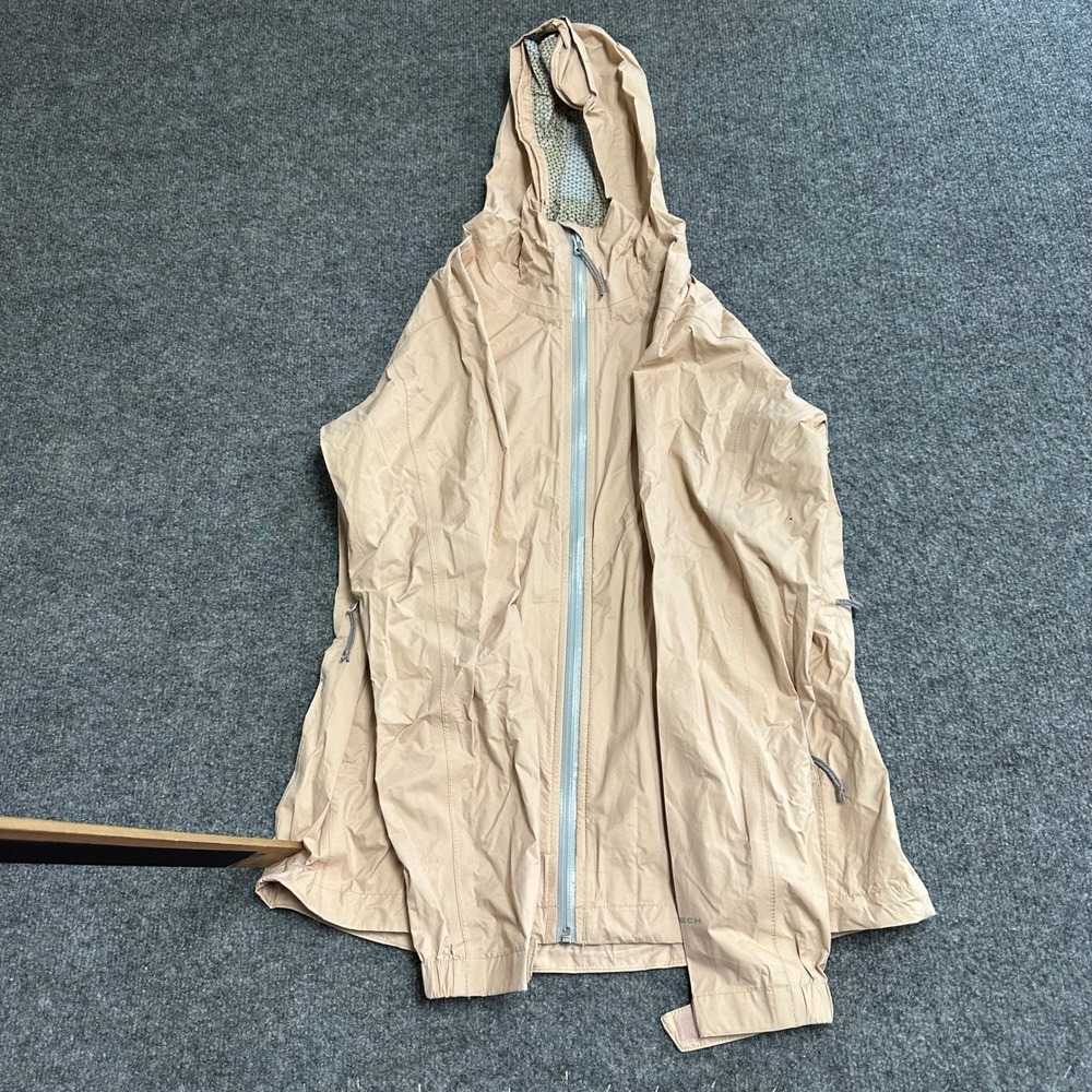 Columbia Rain Jacket Womens Size M Beige Omni-Tech Hooded Lightweight Full Zip